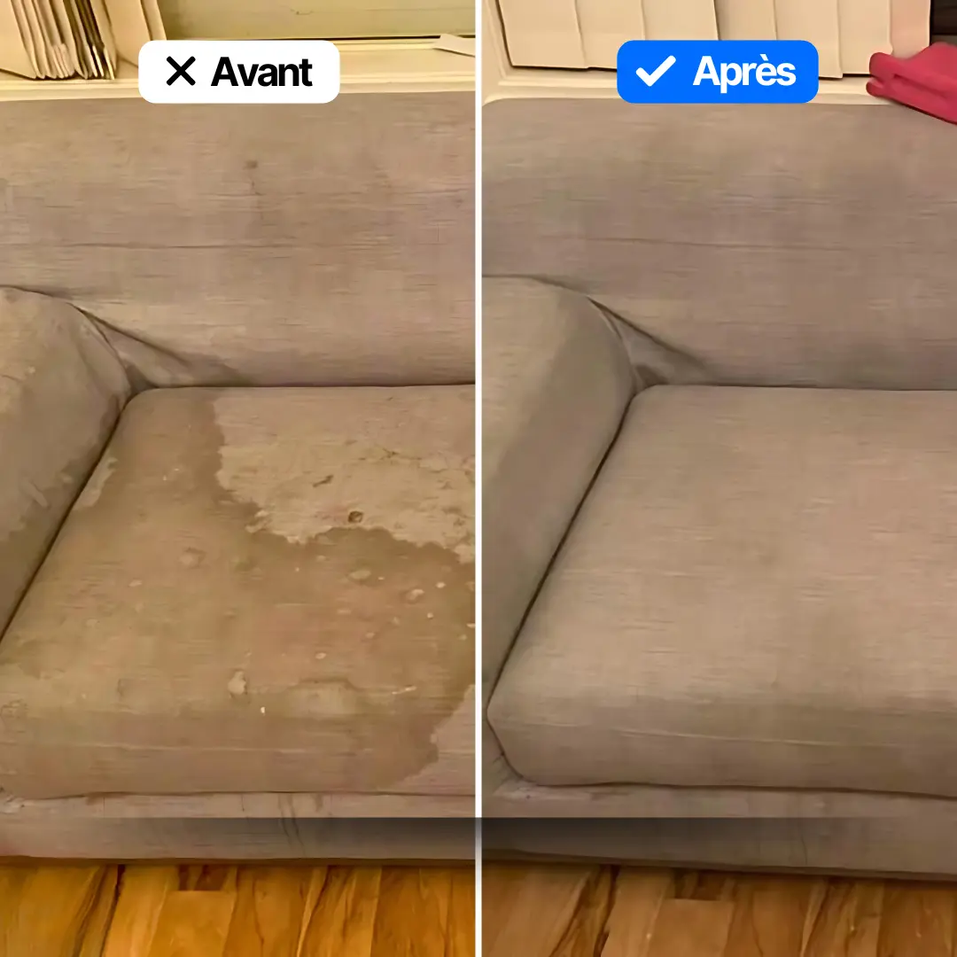 Avant et après nettoyage de fauteuil