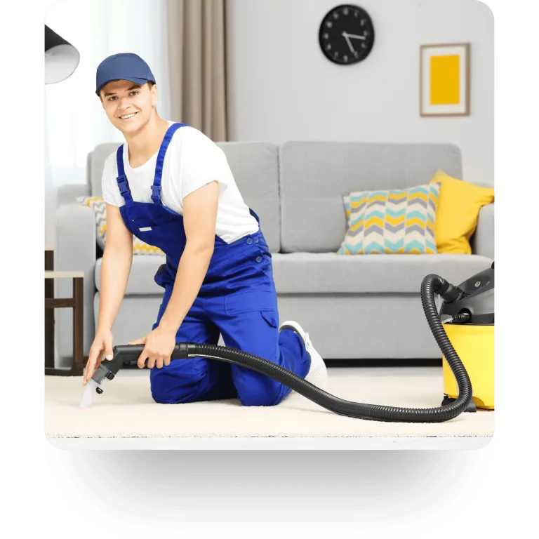 entreprise de Nettoyage qui nettoie un tapis