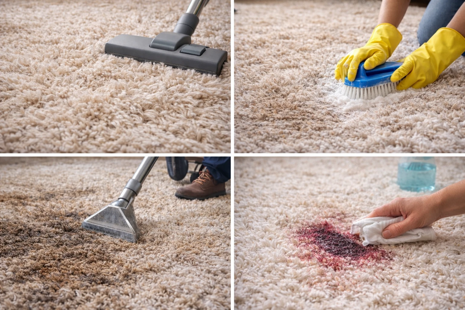 Nettoyage de tapis en quatre étapes