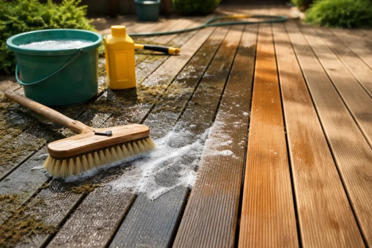 Lire la suite à propos de l’article Comment nettoyer une terrasse en bois noircie ? (Guide complet)