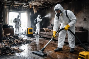 Nettoyage d'un sinistre après incendie