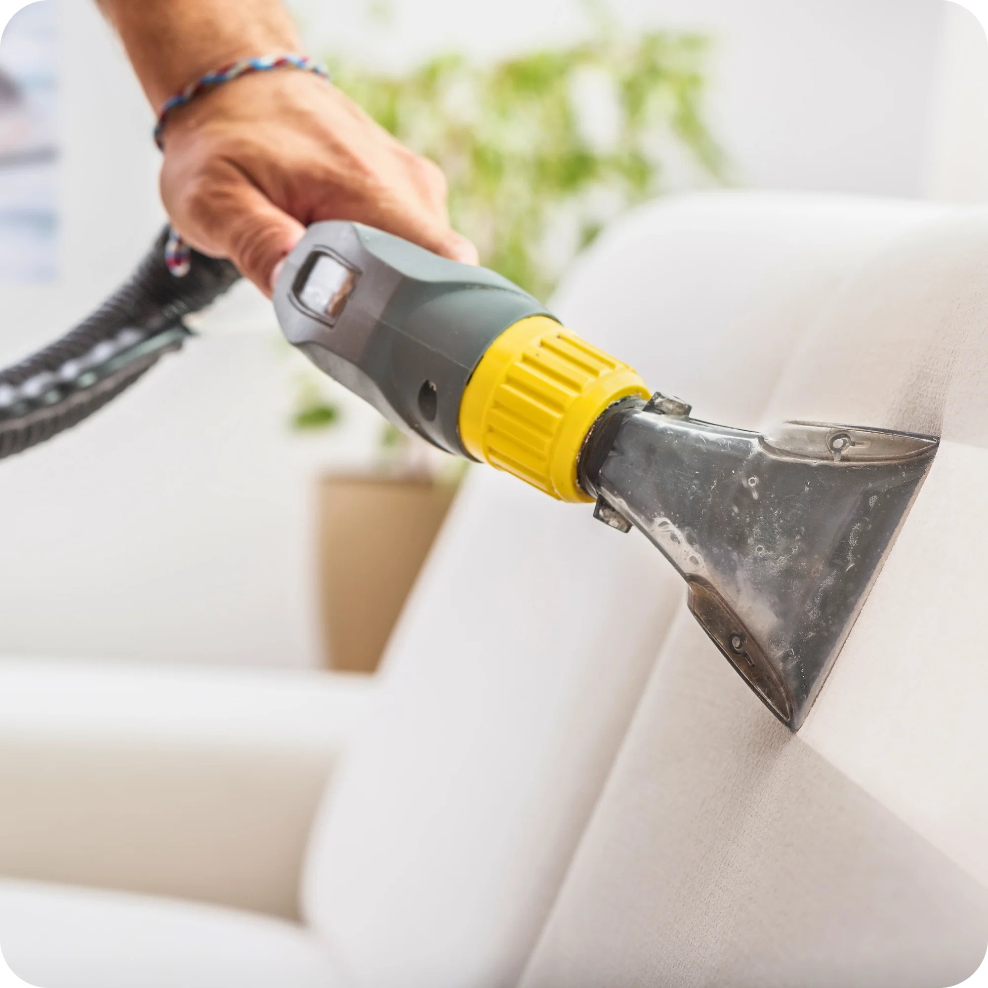 entreprise de Nettoyage qui nettoie un canapé