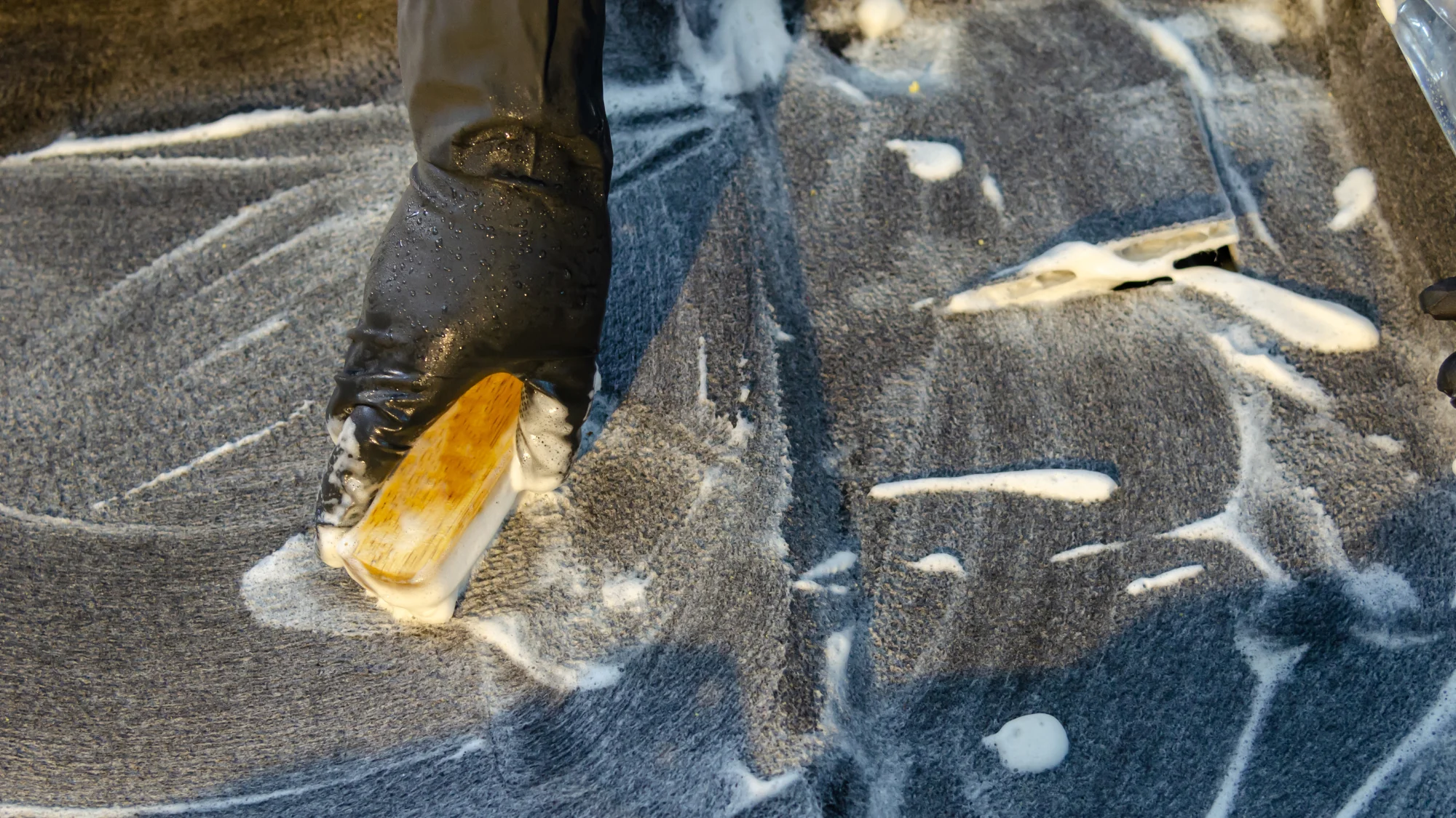 nettoyage à la brosse de la moquette