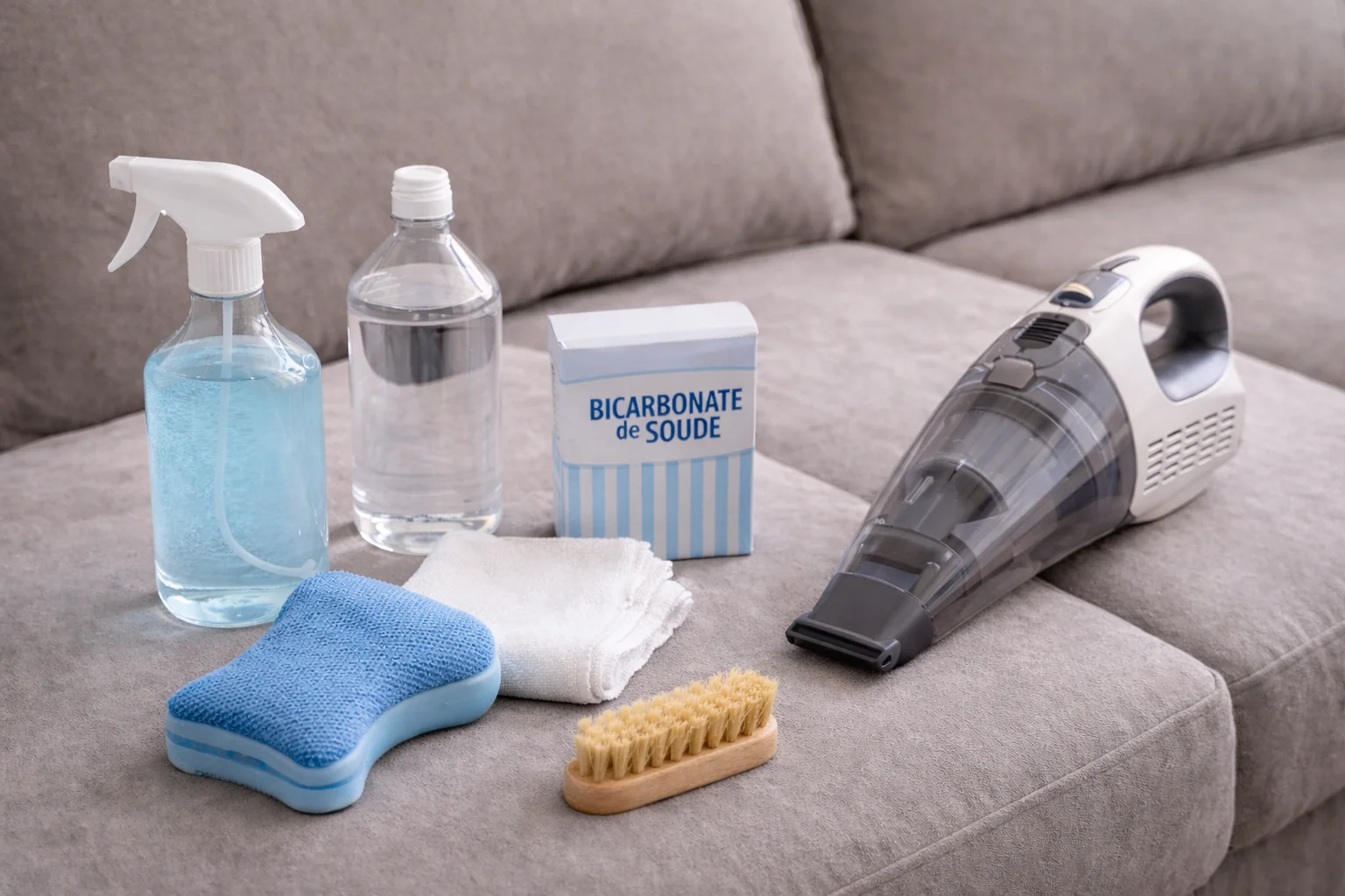 materiel nettoyage de canapé en microfibre