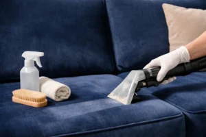 nettoyage d'un canapé en velours