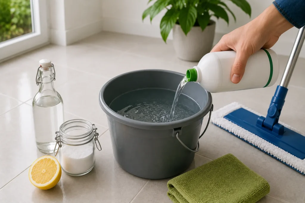 Préparation pour un ménage naturel de produit pour nettoyage de sols